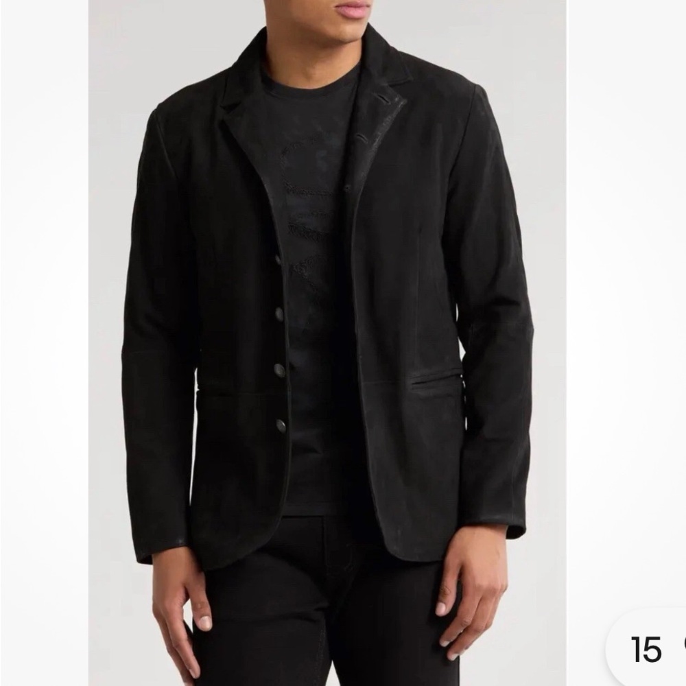 John Varvatos Black Suede Jacket - Picture 3 of 3